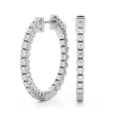 Classic Inside Out U-Prong Diamond Hoop Earrings (1 1/4 ct. tw.)